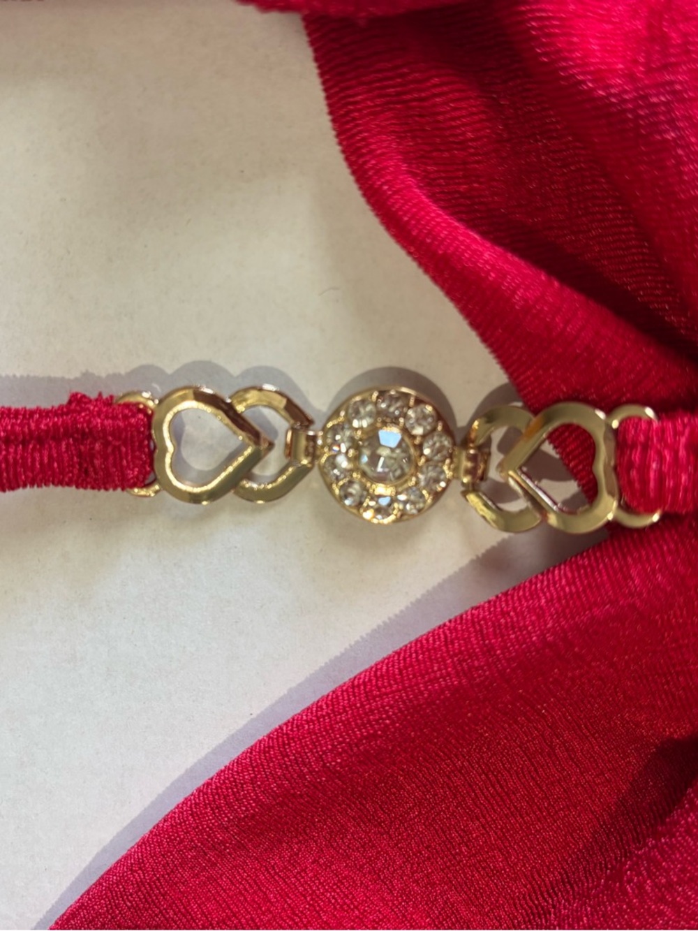 Red Draped Halter Crop Top - Size Small - Picture 6 of 6
